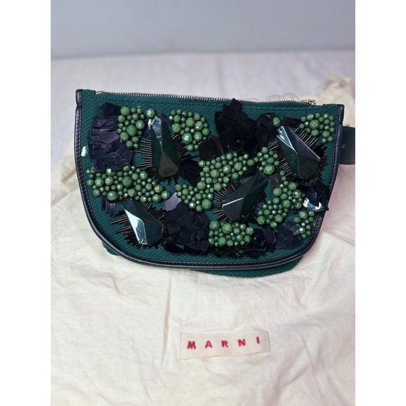 Green and Black embellished Marni belt bag - Picture 9 of 9